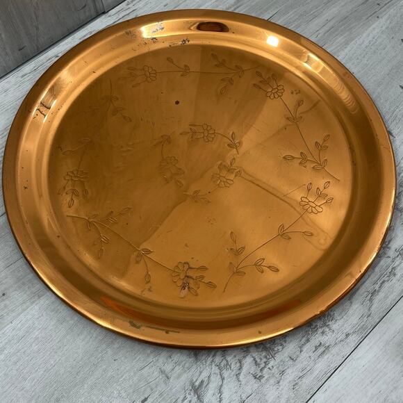 Vintage Princess House Heritage Copper Coffee Tea Carafe With Round Tray Stand - Picture 2 of 13